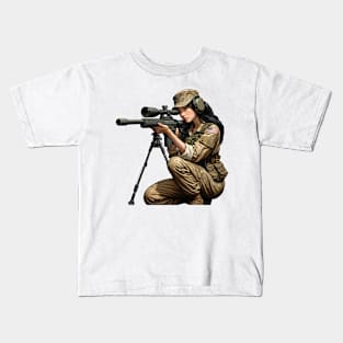 Sniper Girl Kids T-Shirt